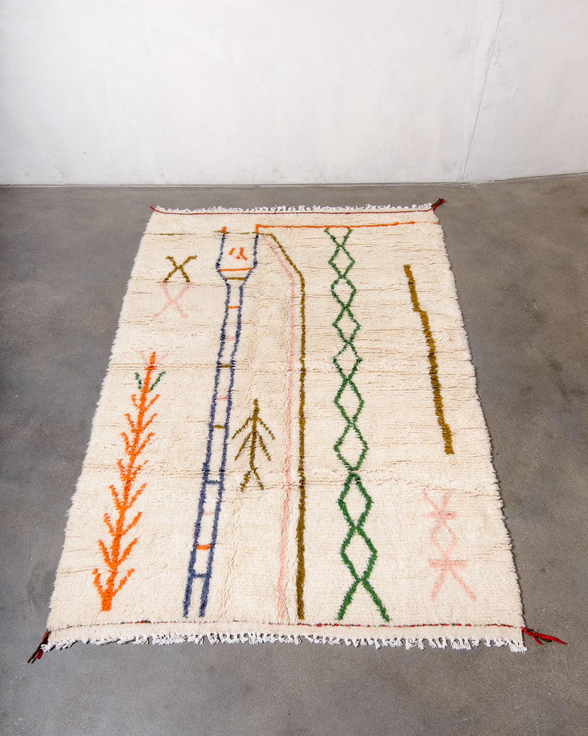 Modern designer handcrafted Berber rug from morocco Azilal with beautiful colors and patterns